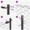 vidaXL Zaunpfosten Grau 10 x 1,4 m (36 mm Maschenweite) Stahl und PVC