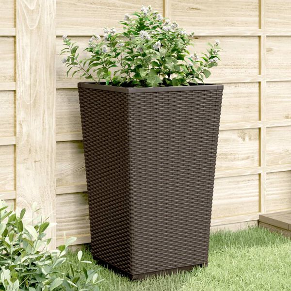 vidaXL Pflanzk&uuml;bel 4 Stk. Braun 32,5x32,5x57 cm PP