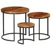 vidaXL Couchtisch-Set 3-teilig Akazienholz Massiv