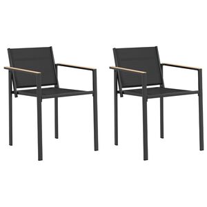 vidaXL Gartenst&uuml;hle 2 pcs Schwarz und Anthrazit 53,5 x 59 x 77 cm