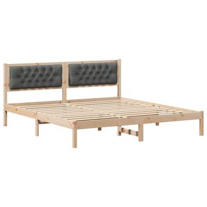 vidaXL Bettrahmen Dunkelgrau 160 x 200 cm Massives Kiefernholz