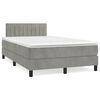 vidaXL Boxspringbett mit Matratze Hellgrau 120x190 cm Samt