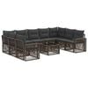 vidaXL Gartensofa-set 10 stk. Grau und Dunkelgrau Poly-Rattan