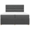 vidaXL Boxspringbett mit Matratze Dunkelgrau 200x200 cm Stoff