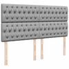 vidaXL Boxspringbett mit Matratze Hellgrau 180x200 cm Stoff