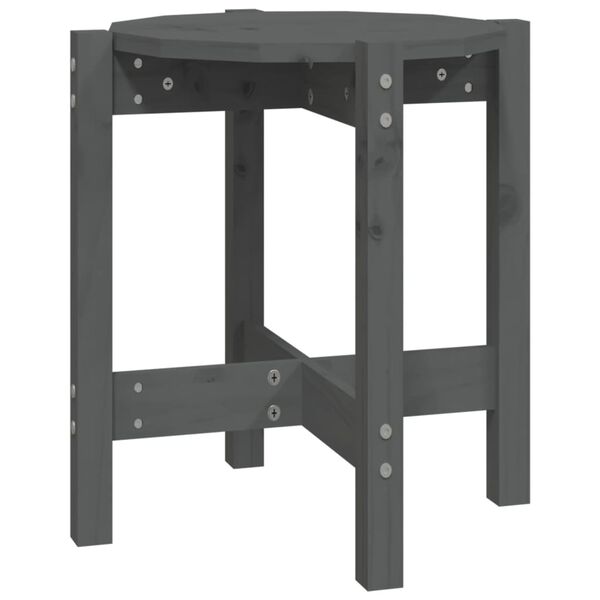 vidaXL Couchtisch Grau &Oslash; 42,5x45 cm Massivholz Kiefer