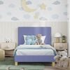 vidaXL Kinderbettgestell mit Kopfteil Jeans blau 90 x 200 cm Stoff