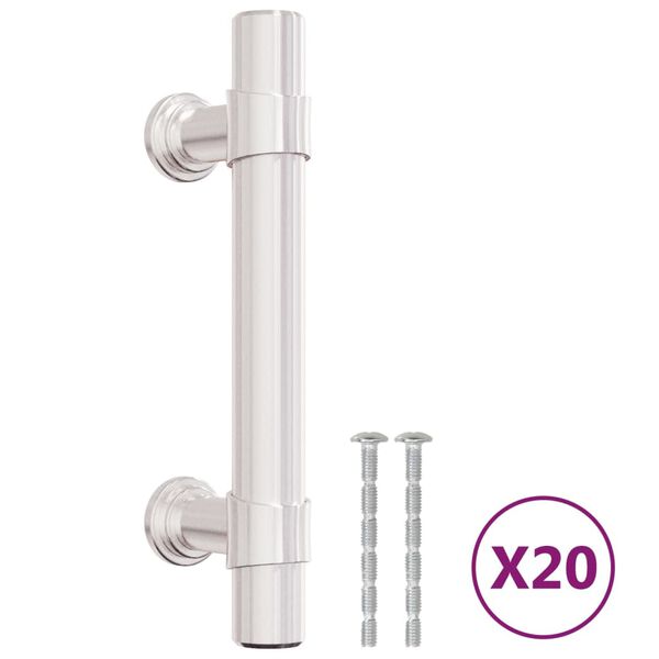 vidaXL M&ouml;belgriffe 20 Stk. Silbern 64 mm Edelstahl