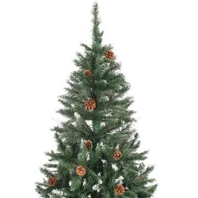 vidaXL Künstlicher Weihnachtsbaum Kiefernzapfen Weißem Glitzer 180 cm