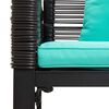 vidaXL Gartenm&ouml;bel Set mit Kissen 4 pcs Schwarz und T&uuml;rkis PE-Rattan