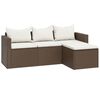 vidaXL Garten-Lounge-Set Braun Poly Rattan