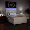 vidaXL Boxspringbett mit Matratze Wei&szlig; 140x190 cm Kunstleder