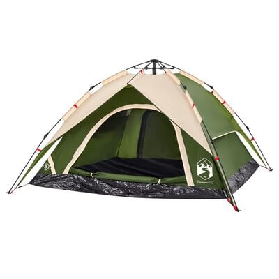 vidaXL Kuppel-Campingzelt 4 Personen Grün Quick Release