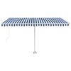 vidaXL Standmarkise Manuell Einziehbar 400x350 cm Blau/Wei&szlig;
