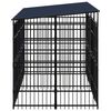 vidaXL Outdoor-Hundezwinger mit Dach Stahl 7,37 m&sup2;