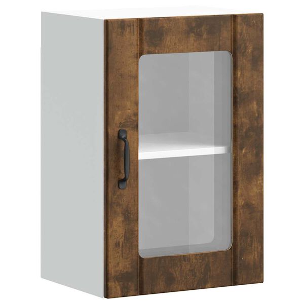 vidaXL K&uuml;chen-H&auml;ngeschrank mit Glast&uuml;r Lucca R&auml;uchereiche