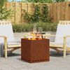 vidaXL Rauchfreier Feuerkorb Braun 48 x 48 x 50 cm Wetterfeststahl
