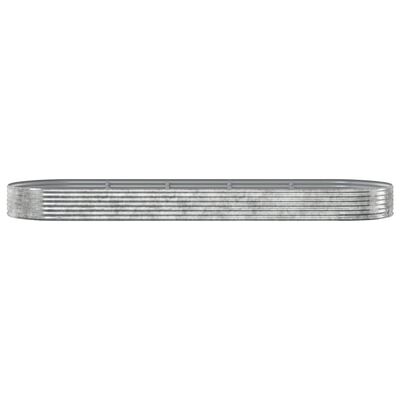 vidaXL Hochbeet Pulverbeschichteter Stahl 450x140x36 cm Silbern