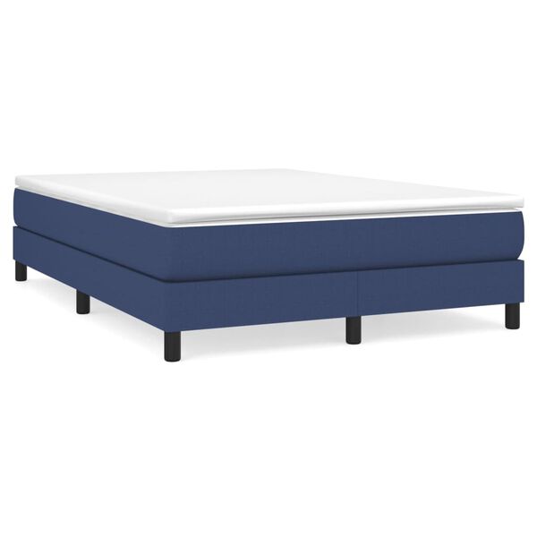vidaXL Boxspringbett mit Matratze Blau 160x200 cm Stoff