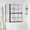 vidaXL Bad-Duschschirm Schwarz und Transparent 116 x 68 x 128 cm