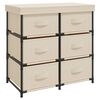 vidaXL Lagerschrank mit 6 Schubladen 55&times;29&times;55 cm Creme Stahl