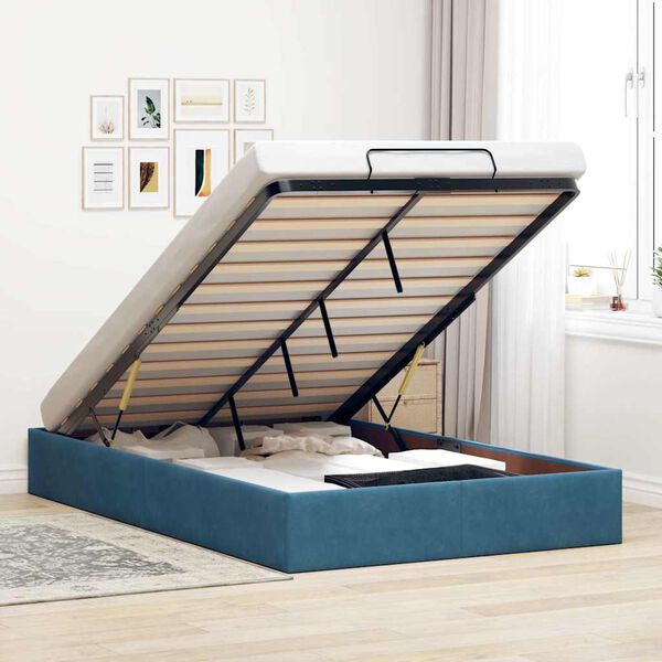 vidaXL Ottoman-Bett ohne Matratze Dunkelblau 120x190 cm Samt