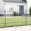 vidaXL Gartenzaun 8 pcs Grau 13,6 x 0,8 m Pulverbeschichteter Stahl