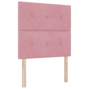 vidaXL LED Boxspringbett mit Matratze Rosa 90 x 200 cm Stoff