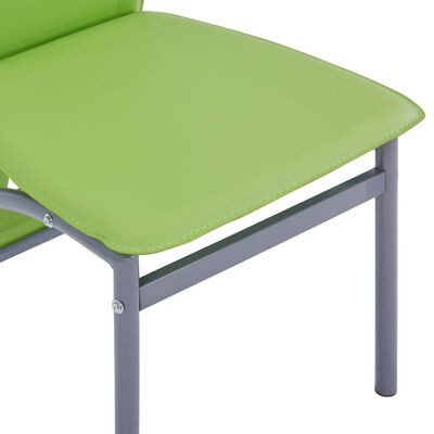 vidaXL Esszimmerstühle 4 Stk. Grün Kunstleder