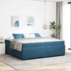 vidaXL Bettrahmen mit Matratze Dunkelblau 200 x 200 cm Stoff