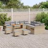 vidaXL Garten-Sofa-Set mit Kissen mit Kissen 14 pcs Beige und Hellgrau