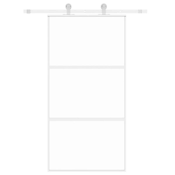 vidaXL Schiebet&uuml;r Wei&szlig; 102,5x205 cm Hartglas und Aluminium