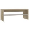 vidaXL Couchtisch Wei&szlig; und Sonoma-Eiche 100x40x40 cm Holzwerkstoff