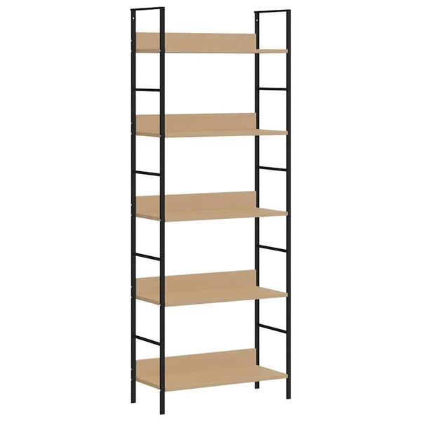 vidaXL B&uuml;cherregal 5 Regalb&ouml;den Eiche 60x27,6x158,5 cm Holzwerkstoff