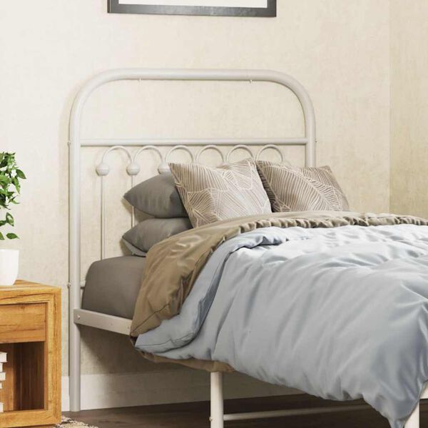 vidaXL Ersatz-Kopfteil Metall Wei&szlig; 75 cm