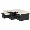 vidaXL 9-tlg. Garten-Sofagarnitur mit Kissen Schwarz Poly Rattan