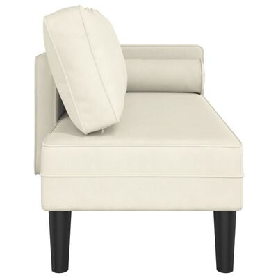 vidaXL Chaiselongue mit Kissen Creme Samt