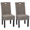 vidaXL Esszimmerstuhl 2 Stk. Kubu-Rattan Mangoholz