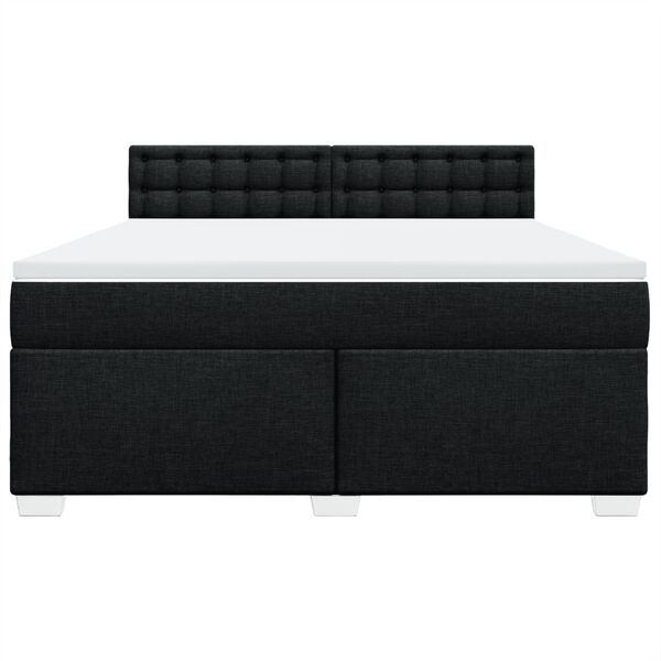 vidaXL Boxspringbett mit Matratze Schwarz 180x200 cm Stoff
