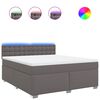 vidaXL Boxspringbett mit Matratze Grau 180x200 cm Kunstleder