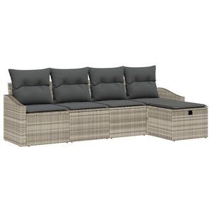 vidaXL Sofa Set 5 stk. Hellgrau Poly-Rattan