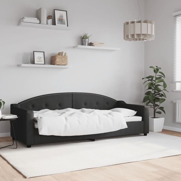 vidaXL Tagesbett Schwarz 80x200 cm Stoff