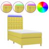 vidaXL Boxspringbett mit Matratze & LED Gr&uuml;n 90x200 cm Stoff