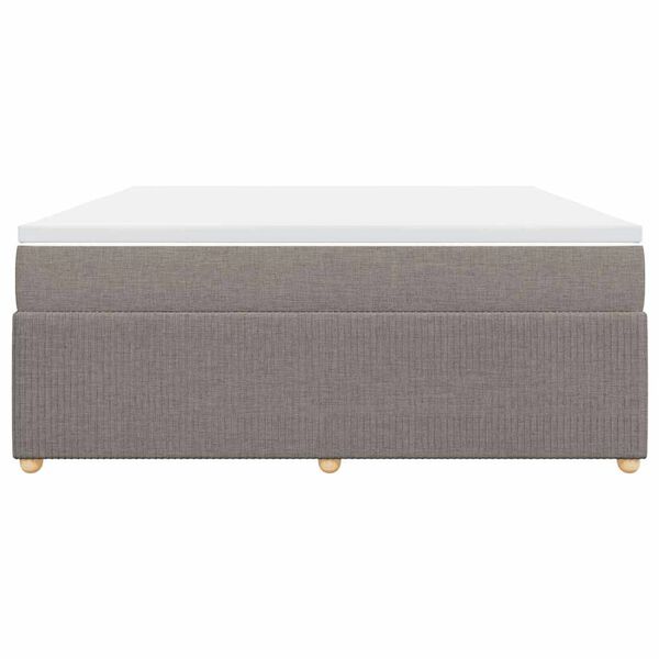 vidaXL Boxspringbett mit Matratze Taupe 180x200 cm Stoff