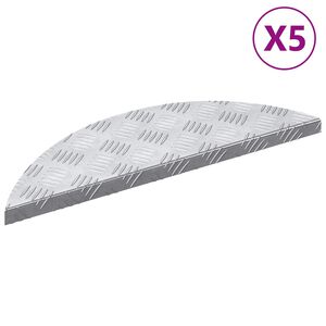 vidaXL Treppe Tritt 5 stk. 60 x 18 x 2,5 cm Silber Aluminium Halbmond