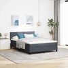 vidaXL Boxspringbett mit Matratze Dunkelgrau 140 x 190 cm Samt