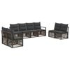 vidaXL Gartensofa-set 8 Stk. Grau Poly-Rattan