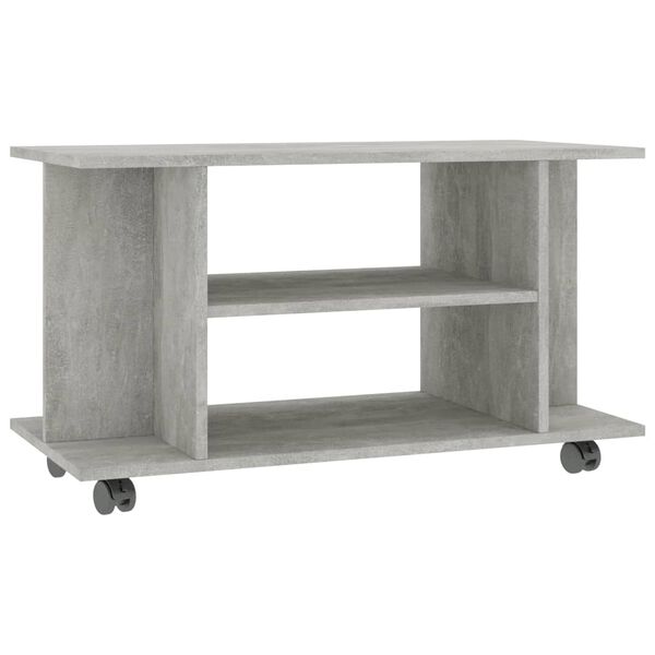vidaXL TV-Schrank mit Rollen Betongrau 80x40x45 cm Holzwerkstoff
