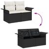 vidaXL Gartensofa-set mit Speicher 7 pcs Schwarz und Creme Poly-Rattan