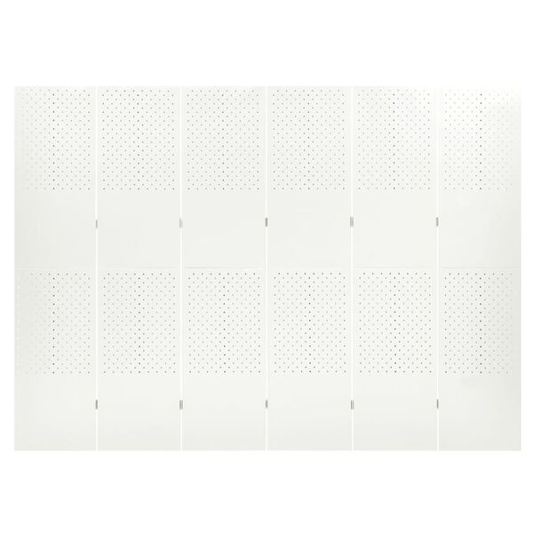 vidaXL 6-tlg. Raumteiler 2 Stk. Wei&szlig; 240x180 cm Stahl